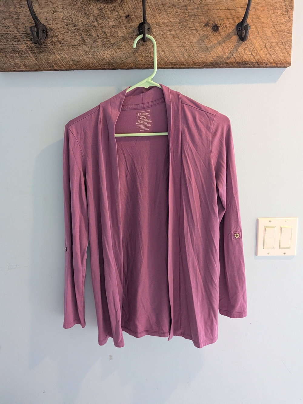 L.L.Bean Open Front Lightweight Cardigan - Mauve